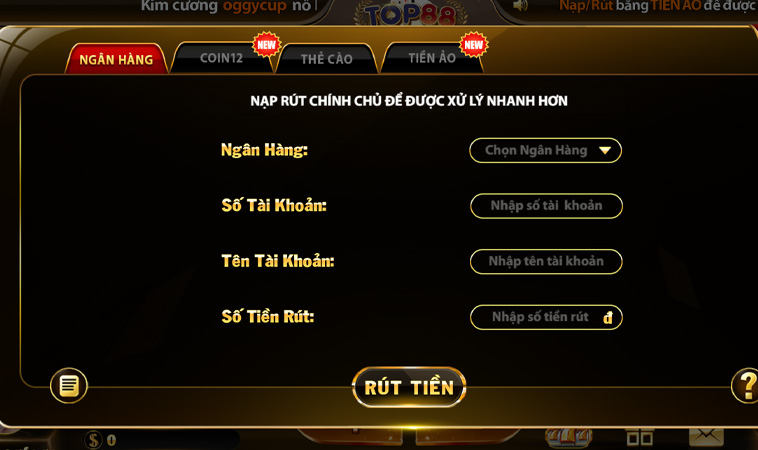 Quy Trình Rút Tiền TOP88