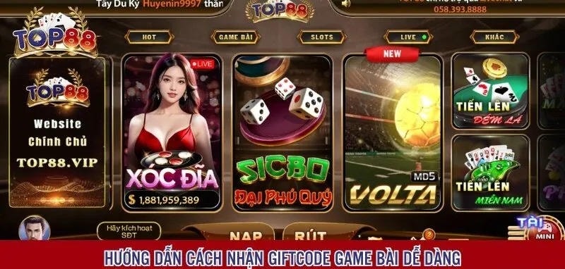 Cách nhận Giftcode Top88